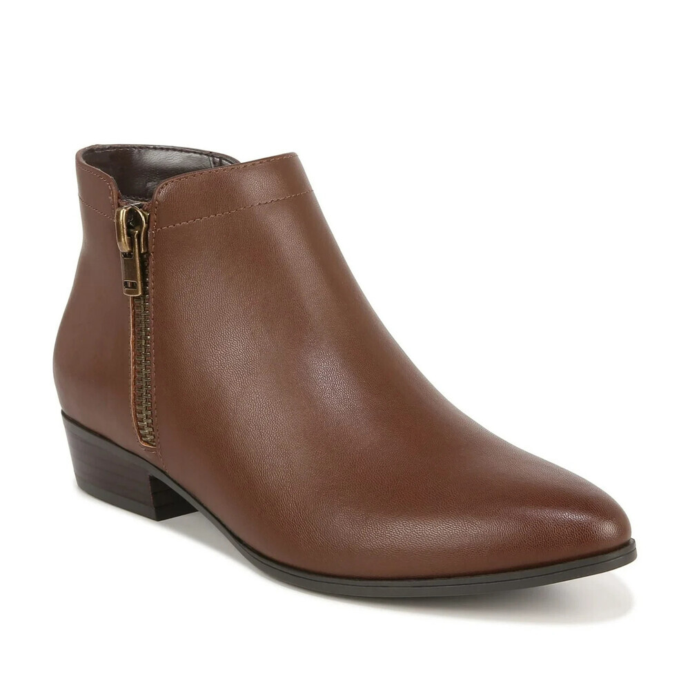 Naturalizer Claire Boots Women's 5 Brown Leather Pointed Toe Ankle Bootie LION37